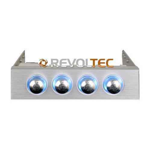 Revoltec Rl020 Regulador De Ventilador 35 4 Canales Plata
